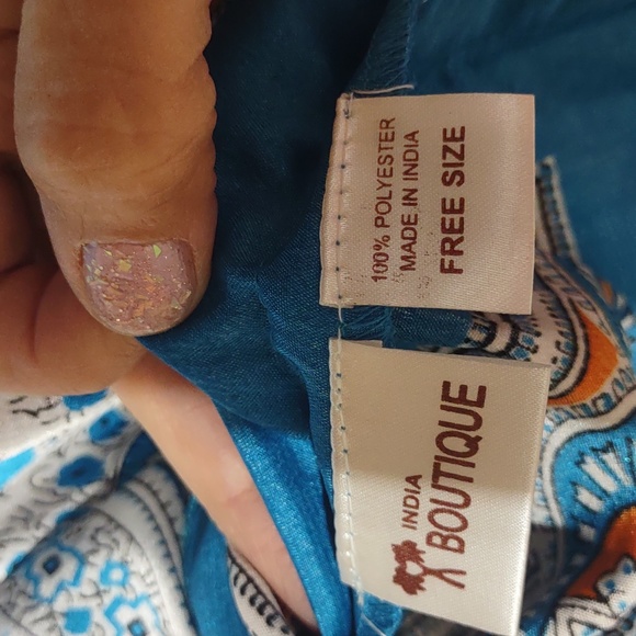 Women's India Boutique Scarf Sundress With Open Back Size Free EUC - Picture 9 of 15